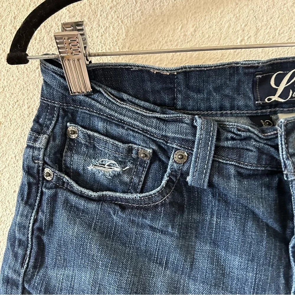 Lucky Brand Jeans Denim Shorts Long Inseam Sz 4/27 Stretch Summer Festival beach